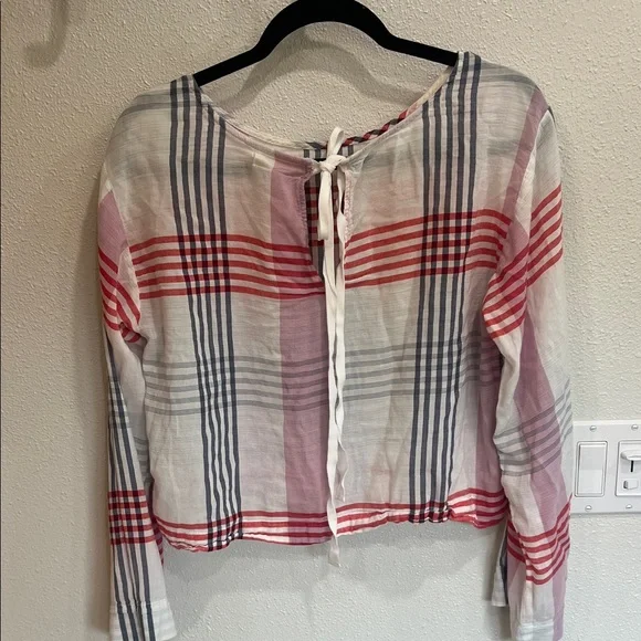 Cloth & Stone Multicolor Plaid Blouse SZ Med - Picture 5 of 5